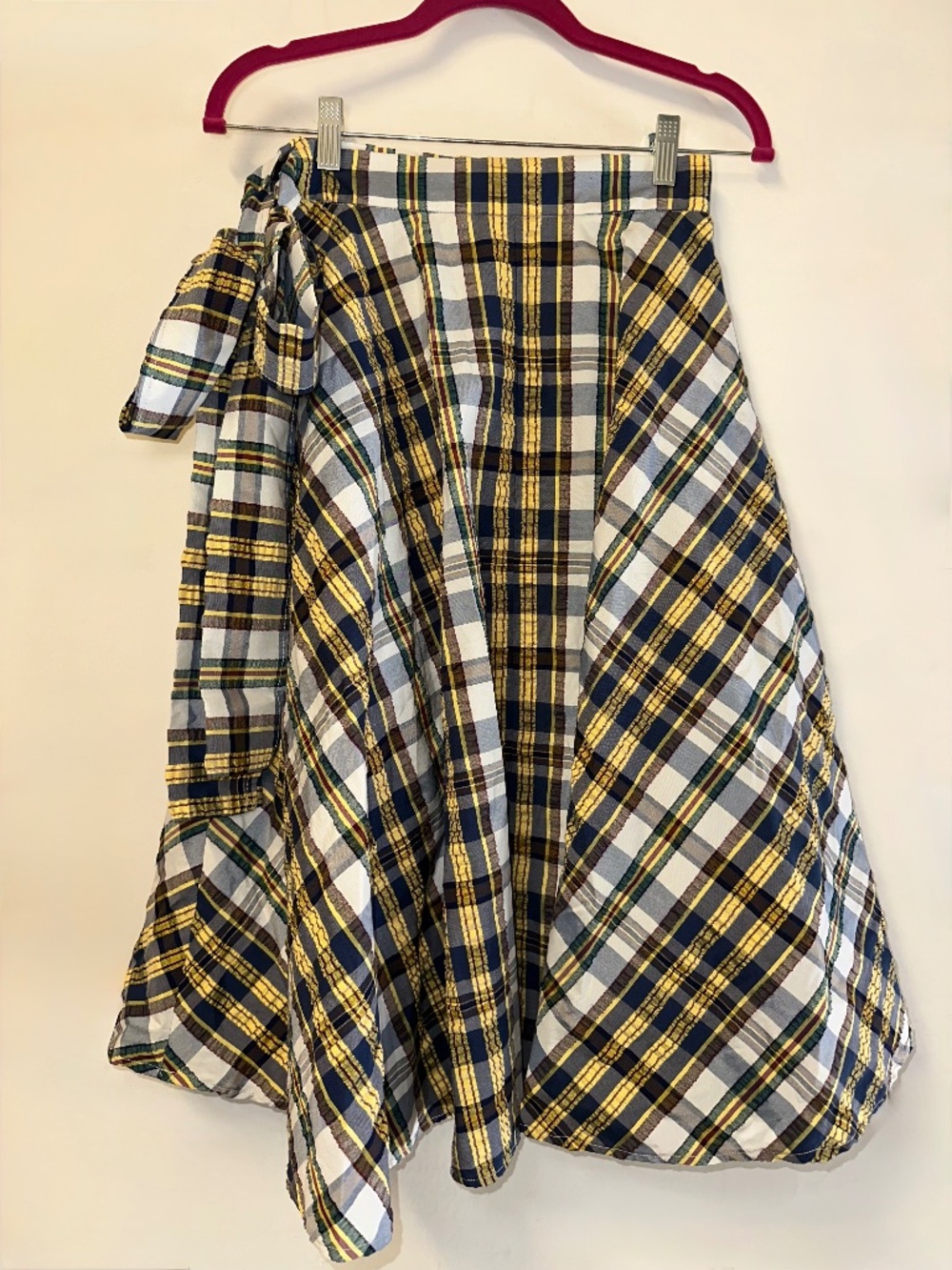 JW Anderson x Uniqlo seersucker plaid flare midi skirt Size 0